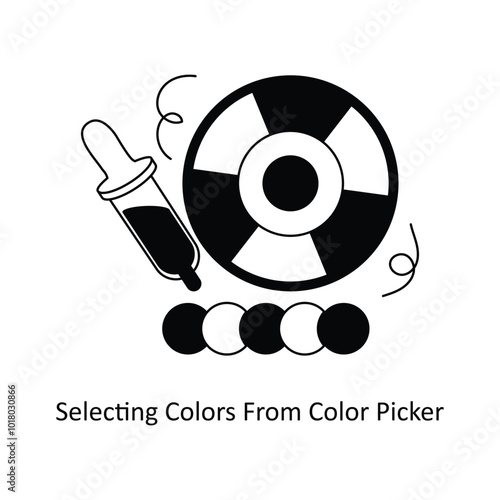 Selecting Colors From Color Picker concepts style illustration. EPS 10 File