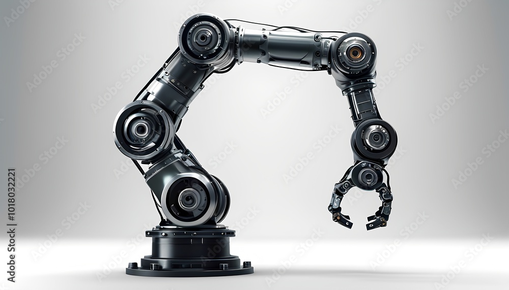 Fototapeta premium Robotic arm featuring sleek metallic joints