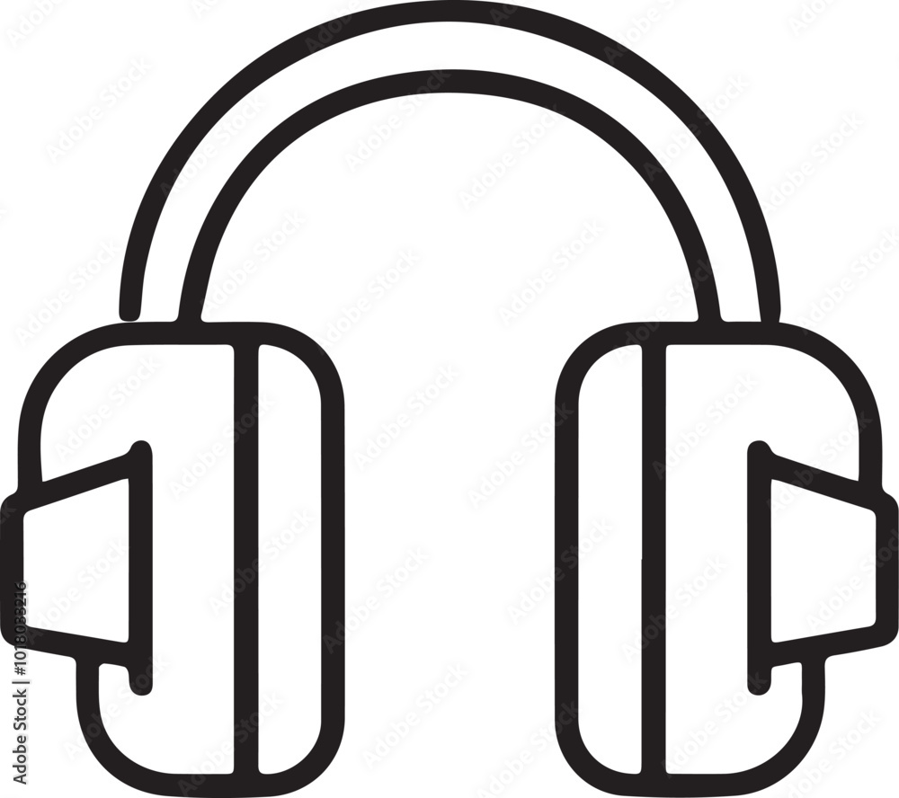 Headphone outline silhouette icon vector Headphone outline silhouette icon vector