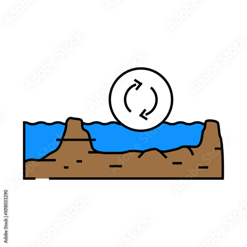 wetland restoration environmental line icon vector. wetland restoration environmental sign. isolated symbol illustration