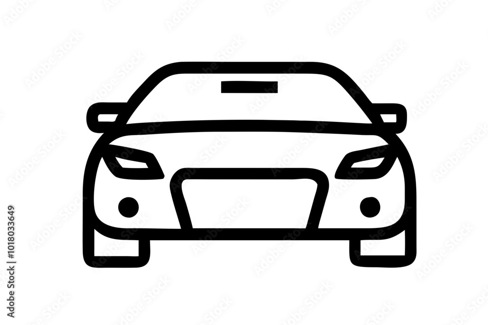 Passenger car. Black and white Vector icon. Passenger car. Black and white Vector icon.