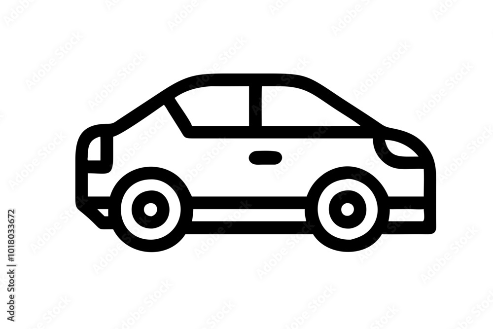 Passenger car. Black and white Vector icon. Passenger car. Black and white Vector icon.