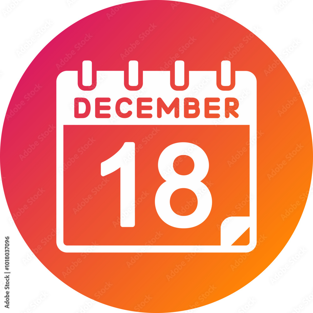 18 December Vector Icon Design 18 December Vector Icon Design
