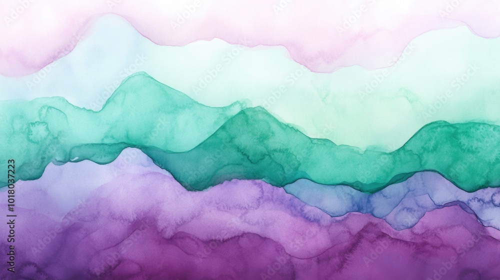 Serene Pastel Waves of Abstract Watercolor Serene Pastel Waves of Abstract Watercolor