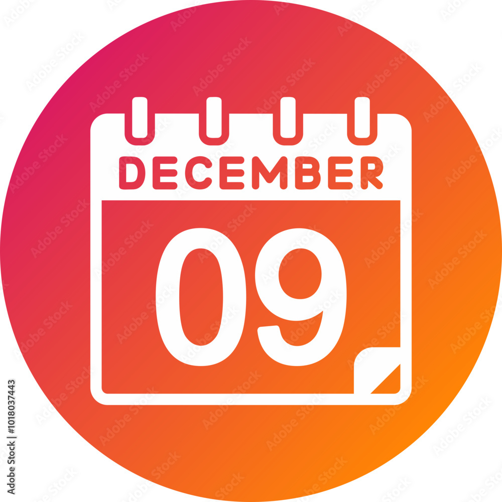 9 December Vector Icon Design