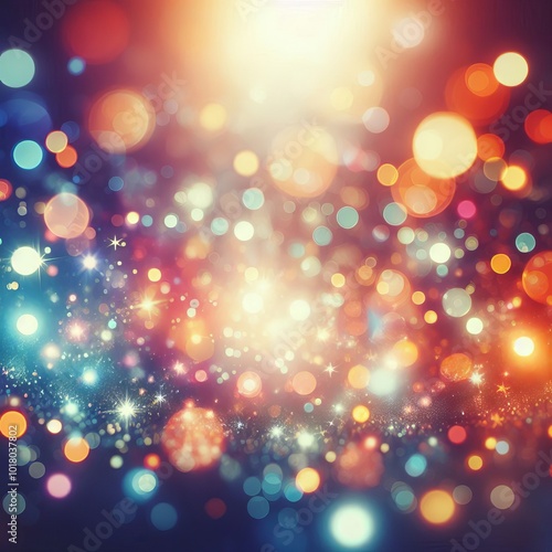 Colorful lights background with bokeh effect. Generated With Ai