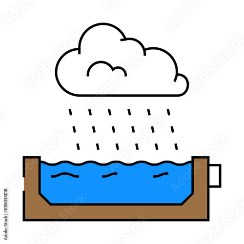 rainwater harvesting environmental line icon vector. rainwater harvesting environmental sign. isolated symbol illustration