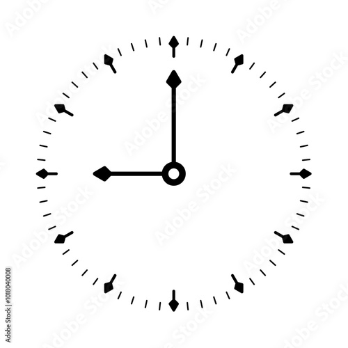 Analog clock concept with arrow sign. simple analog watch face. round analog clock
