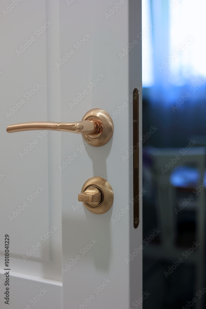 A White Door Slightly Ajar Reveals A Cozy Room Interior, Featuring A Sleek Brass Handle And Subtle Lighting. This Image Conveys Warmth, Privacy, And Inviting Space. A White Door Slightly Ajar Reveals A Cozy Room Interior, Featuring A Sleek Brass Handle And Subtle Lighting. This Image Conveys Warmth, Privacy, And Inviting Space.