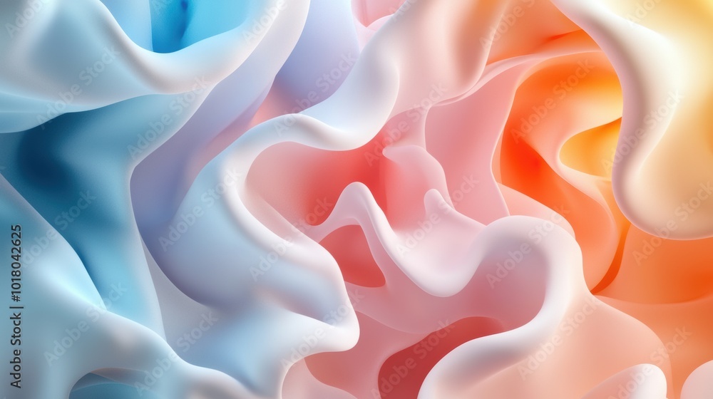 Soft Waves of Colorful Abstract Fabric Flow Soft Waves of Colorful Abstract Fabric Flow