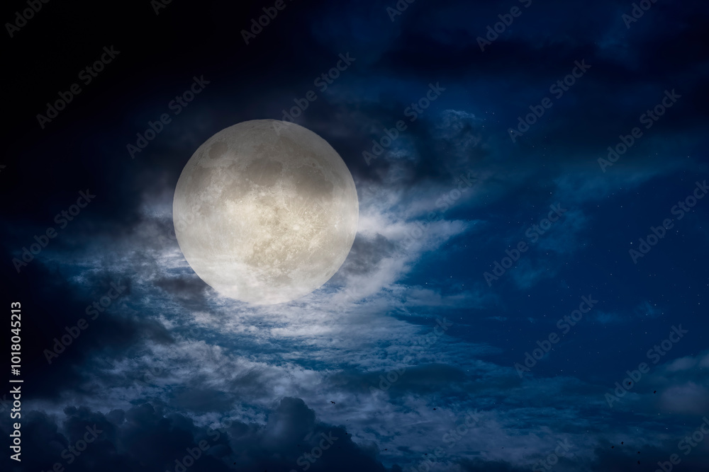 Cloudy full moon night Cloudy full moon night