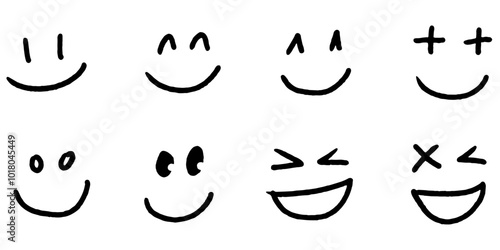 Doodle sketch style of Smile face icon vector illustration for concept design.
