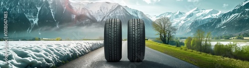 All-Season Tires on Wet Alpine Road for Optimal Performance in Mountain Conditions
