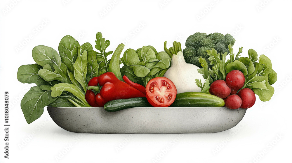 A beautiful medley of fresh, organic vegetables including vibrant greens, crisp cucumbers, juicy tomatoes, and nutrient-rich broccoli, perfectly arranged for a healthy and wholesome salad. A beautiful medley of fresh, organic vegetables including vibrant greens, crisp cucumbers, juicy tomatoes, and nutrient-rich broccoli, perfectly arranged for a healthy and wholesome salad.