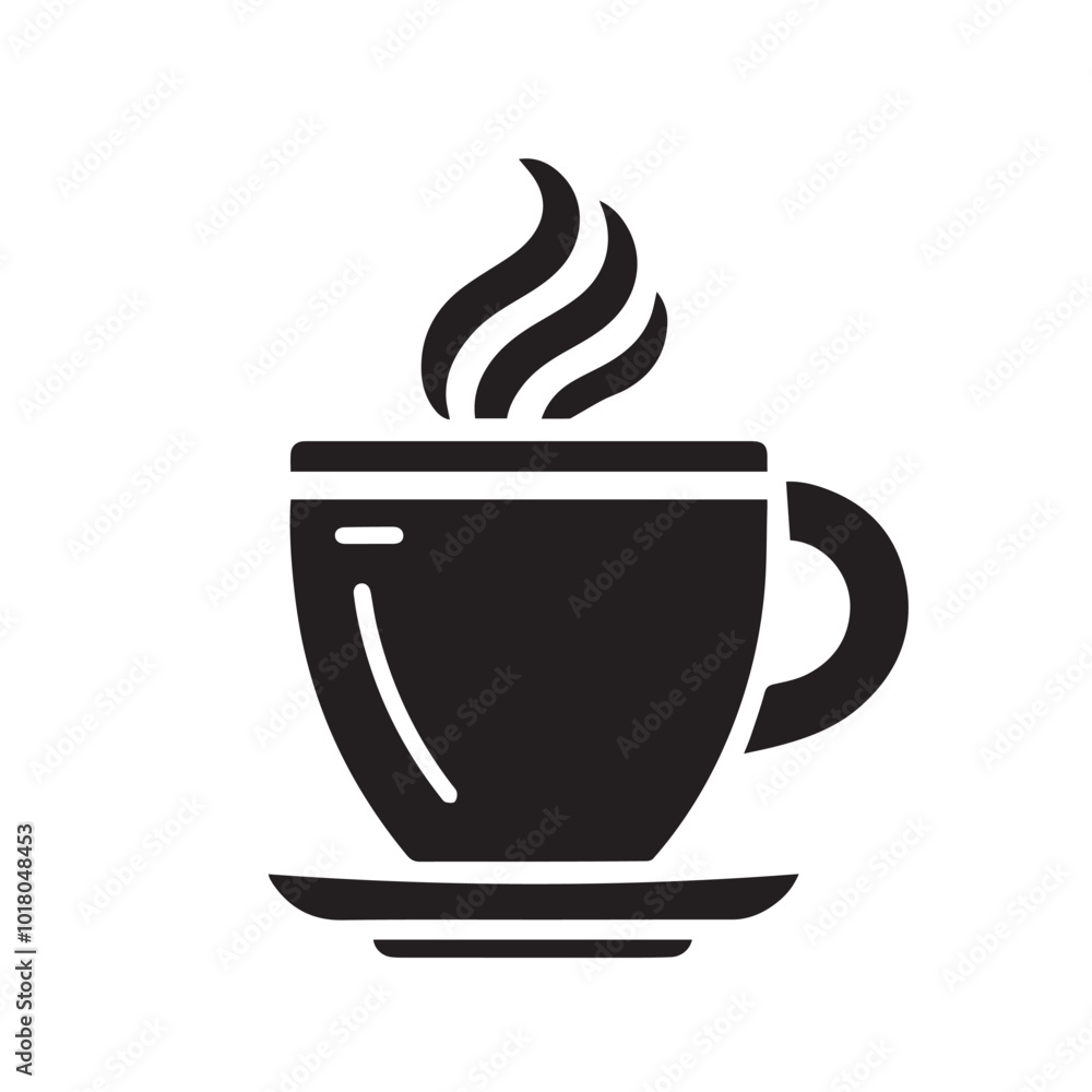 Coffee cup silhouette vector. Teacup vector design. Hot coffee cup logo, icon. Coffee cup silhouette vector. Teacup vector design. Hot coffee cup logo, icon.