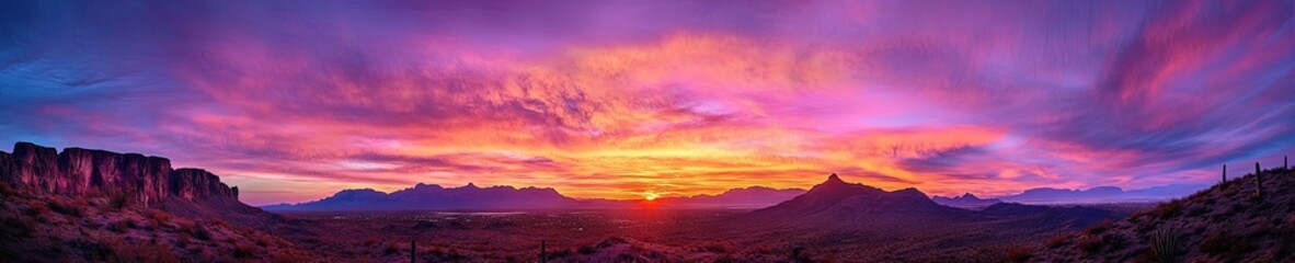 Papier peint photo Prune colorful Arizona desert sunset,   © Brian
