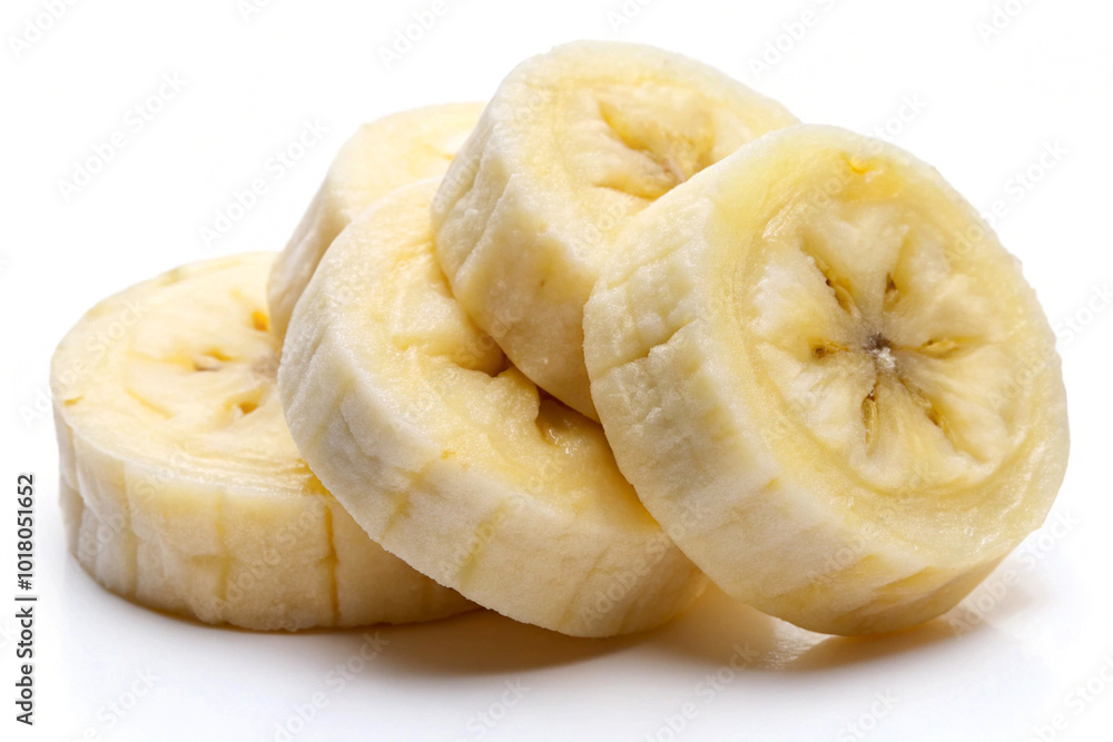 Banana slicess,isolated on white background Banana slicess,isolated on white background