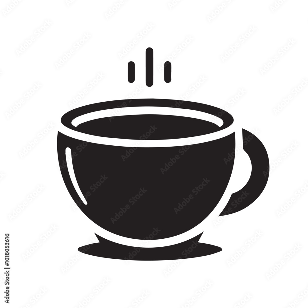 Coffee cup silhouette vector. Teacup vector design. Hot coffee cup logo, icon. Coffee cup silhouette vector. Teacup vector design. Hot coffee cup logo, icon.