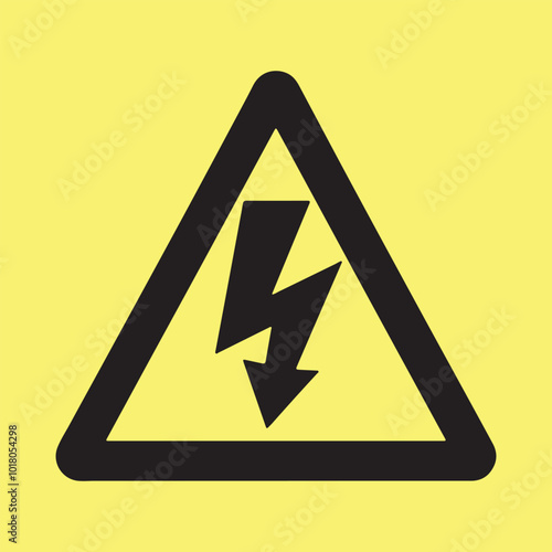 High voltage icon, Electrical Hazard Symbol, danger vector symbol isolated on white background.