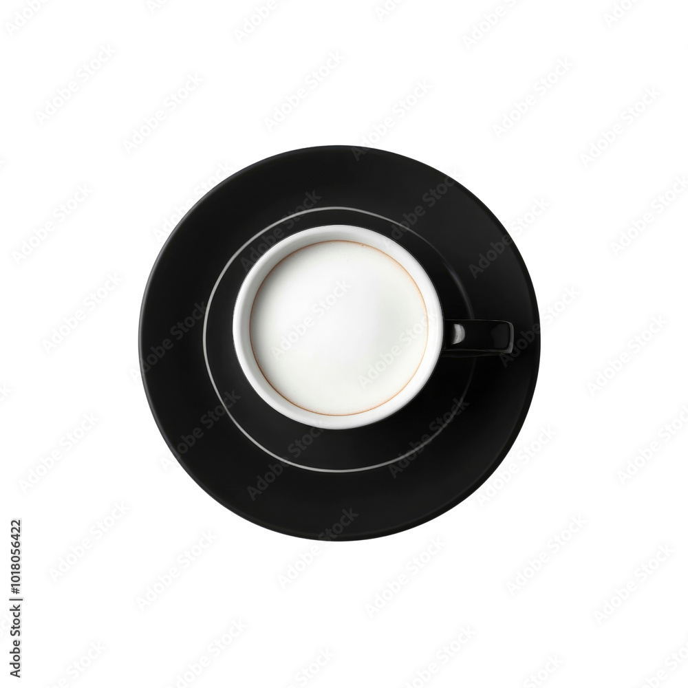Top View of a Cup of Coffee with Milk Top View of a Cup of Coffee with Milk