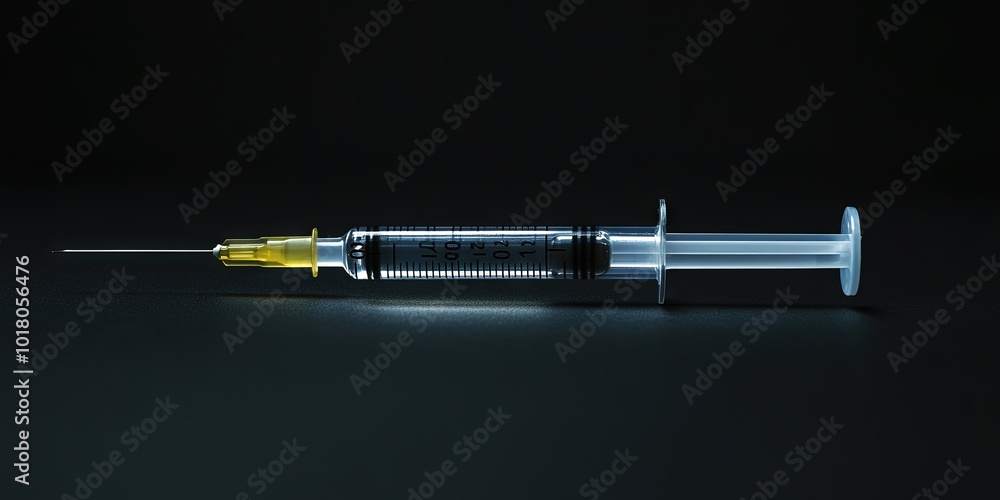 Fototapeta premium medical needle filled with liquid
