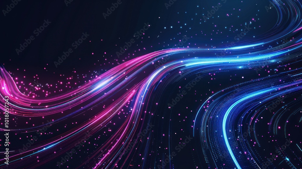 Obraz premium Abstract Swirling Neon Lights