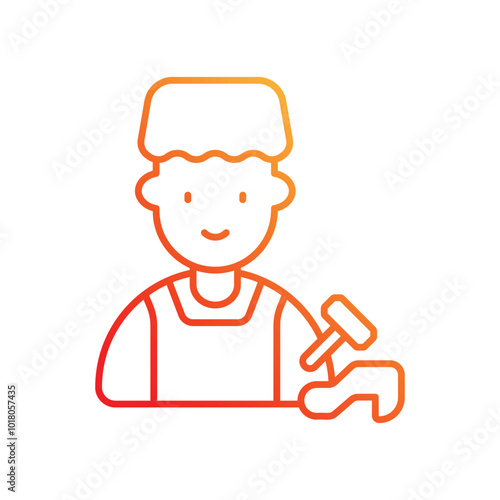 shoemaker gradient icon with white background vector stock illustration