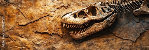 paleontology concept with dinosaur fossil