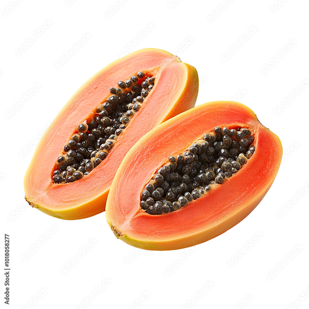 Fresh cut papaya isolated on transparent background Fresh cut papaya isolated on transparent background