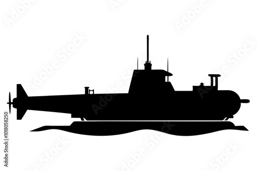 Submarine Silhouette vector illustration