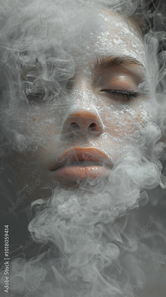 Dreamy Portrait of a Woman in Smoke Dreamy Portrait of a Woman in Smoke