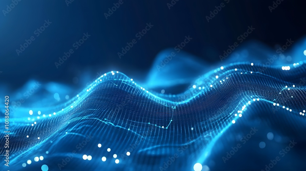 custom made wallpaper toronto digitalAbstract blue background data technology glowing lines