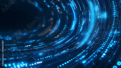 Abstract blue background data technology glowing lines photo