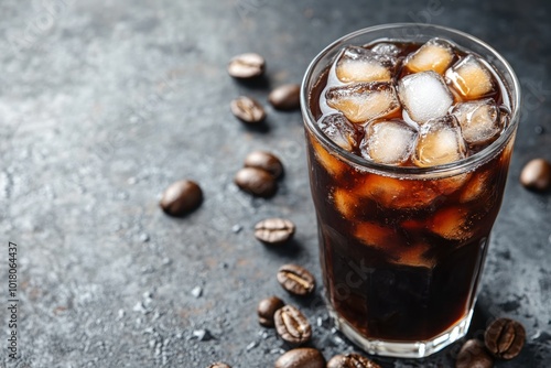 Iced Coffee Beverage Served with Ice