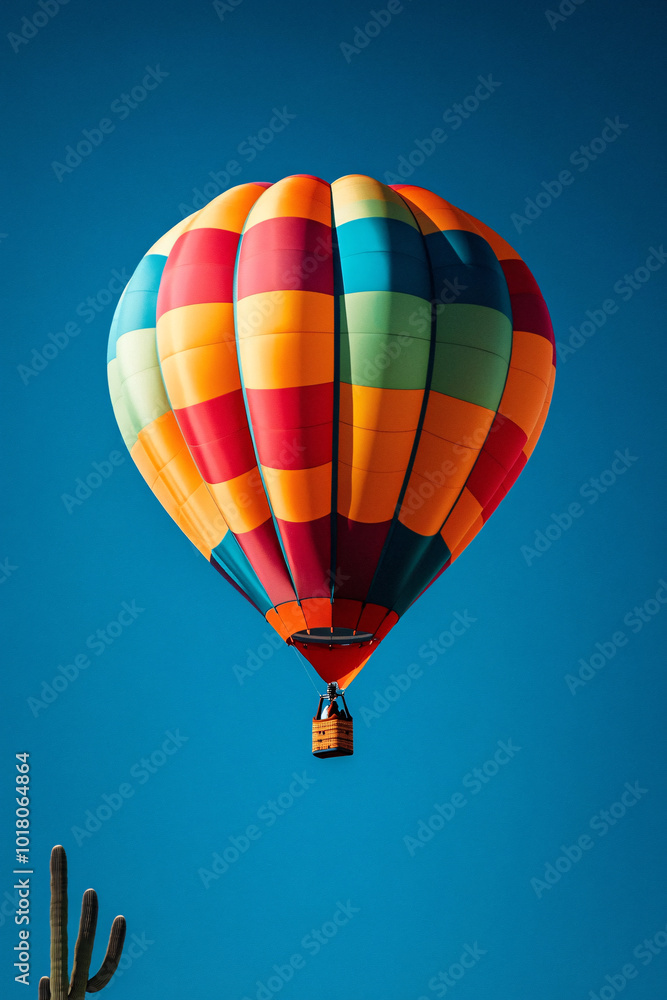 Fototapeta premium colorful hot air balloon against blue sky