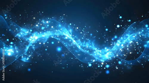 Abstract blue background data technology glowing lines