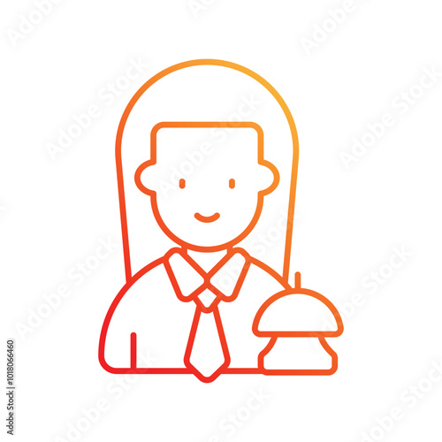 receptionist gradient icon with white background vector stock illustration