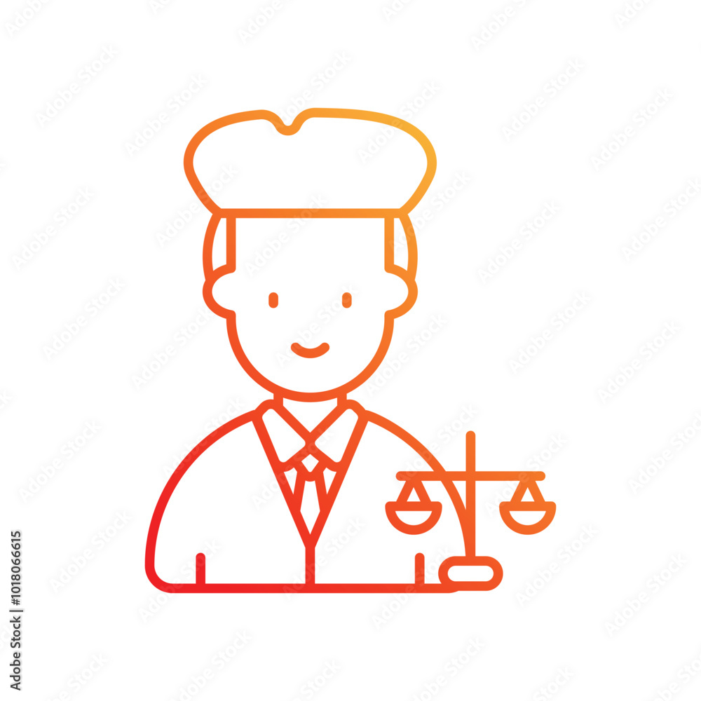 lawyer gradient icon with white background vector stock illustration lawyer gradient icon with white background vector stock illustration