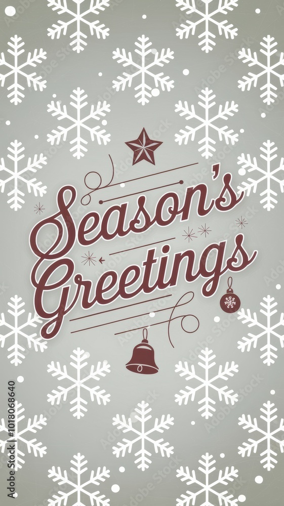 Naklejka premium Festive Winter Card with Snowflakes and Greetings