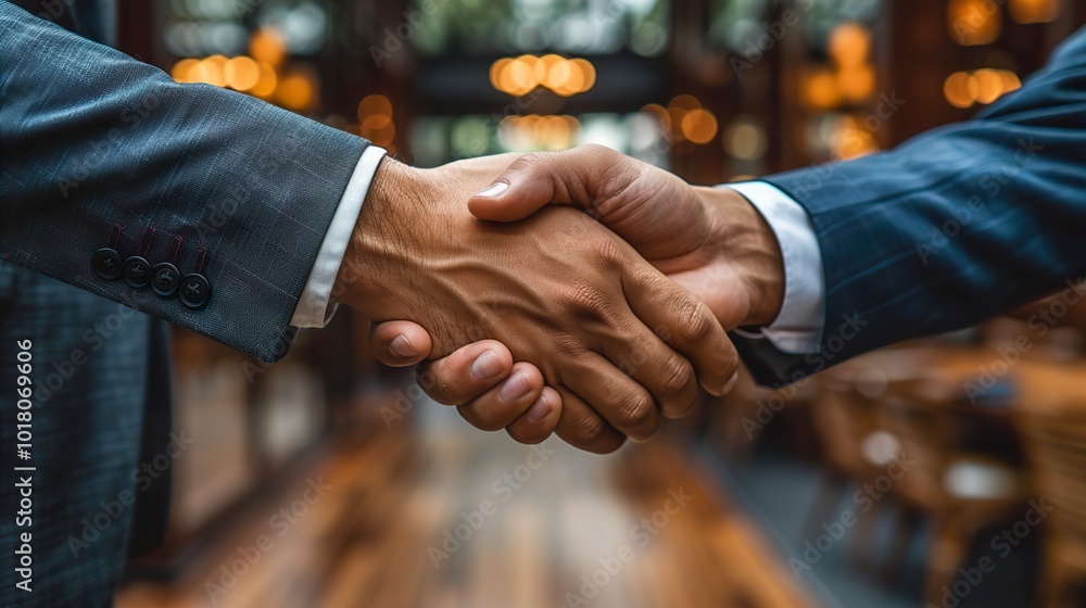 Close-up of a Business Handshake: A Symbol of Agreement and Success Close-up of a Business Handshake: A Symbol of Agreement and Success