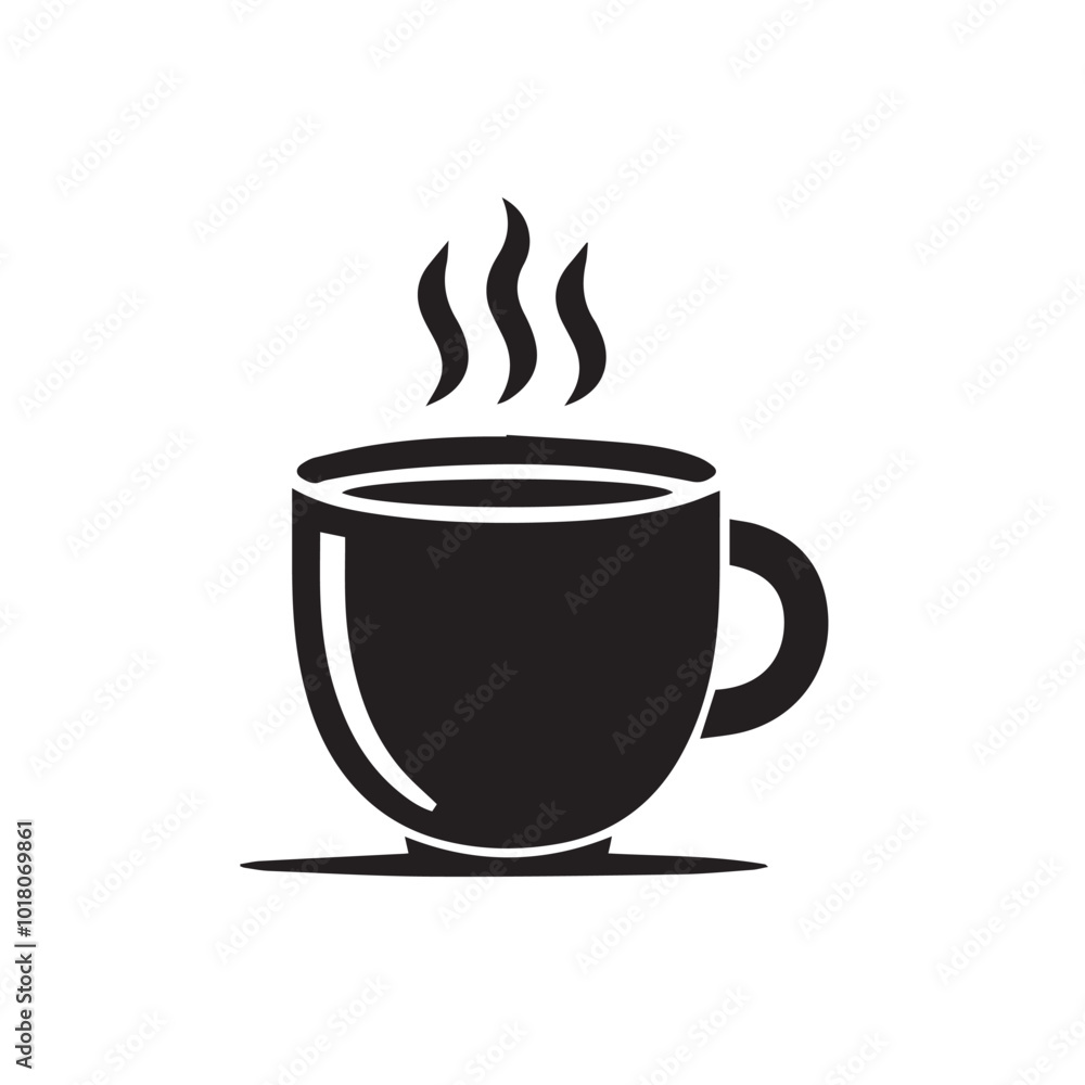 Coffee cup silhouette vector. Teacup vector design. Hot coffee cup logo, icon. Coffee cup silhouette vector. Teacup vector design. Hot coffee cup logo, icon.