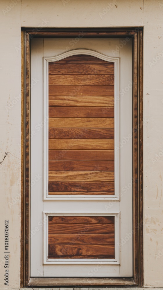 Elegant Wooden Door with Frame and Decorative Design Elegant Wooden Door with Frame and Decorative Design