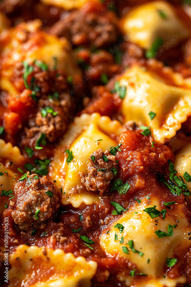 delicious ravioli with meat sauce and herbs delicious ravioli with meat sauce and herbs