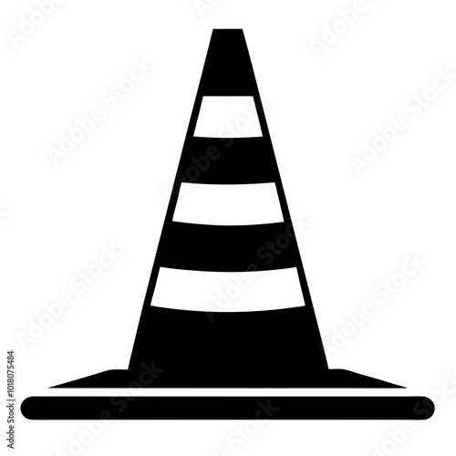 Traffic Cone Silhouette vector illustration