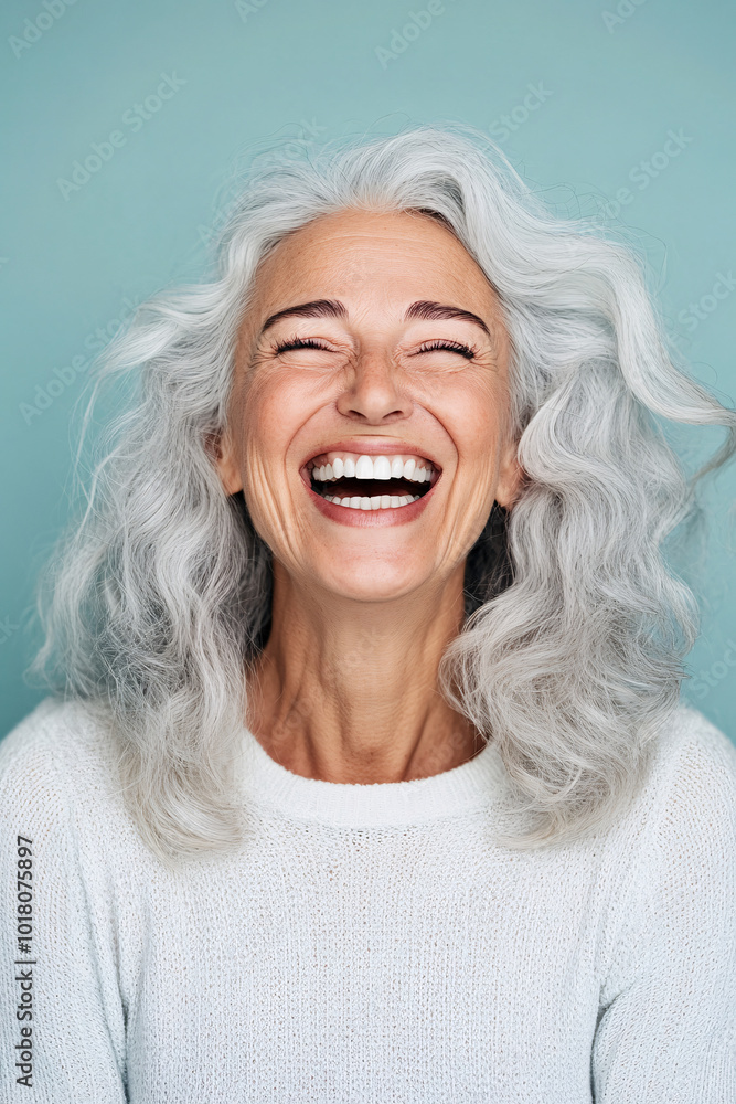 happy senior woman with gray hair smiling happy senior woman with gray hair smiling
