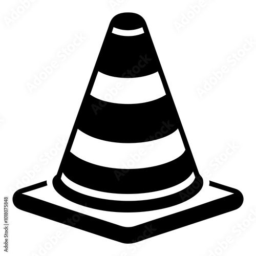 Traffic Cone Silhouette vector illustration