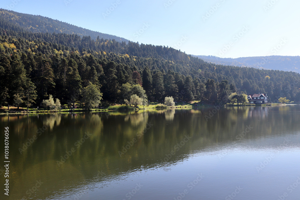 Fototapeta premium Villa by the lake. Golcuk - Bolu, Turkey