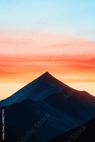 Majestic Mountain Peak at Sunset