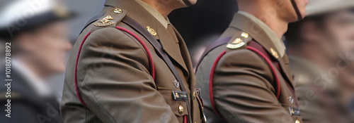 Sydney, NSW Australia - April 25 2021: Anzac Day March. Australian Army soldiers wearing ceremonial uniforms 