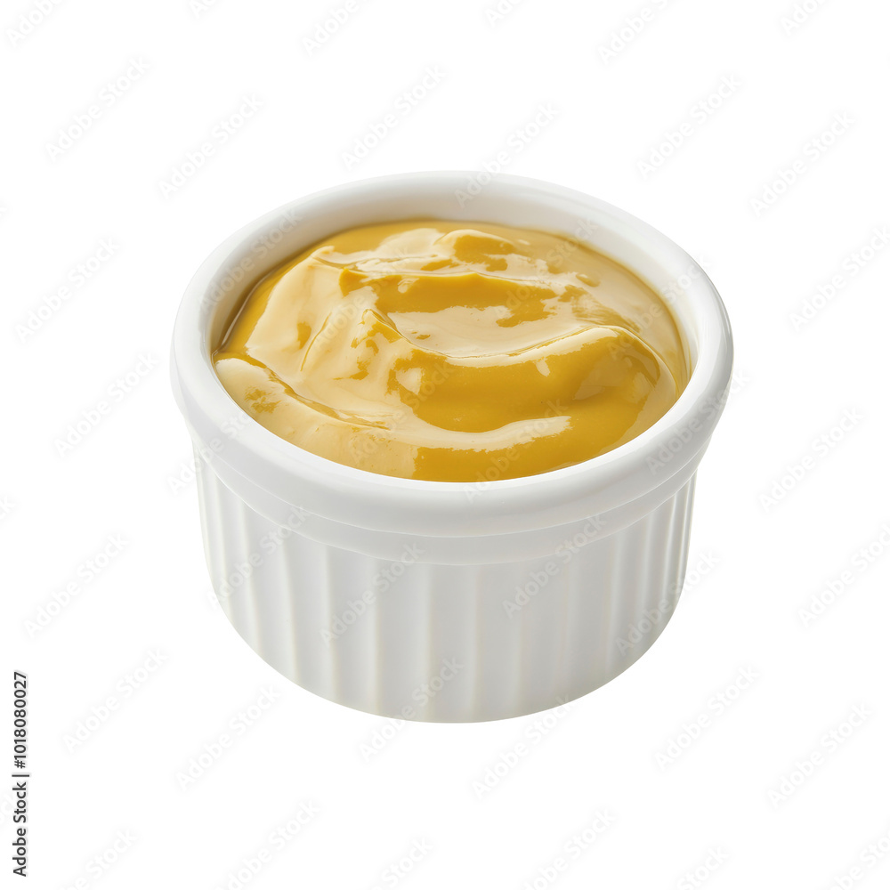 Yellow Mustard in a White Ramekin Yellow Mustard in a White Ramekin